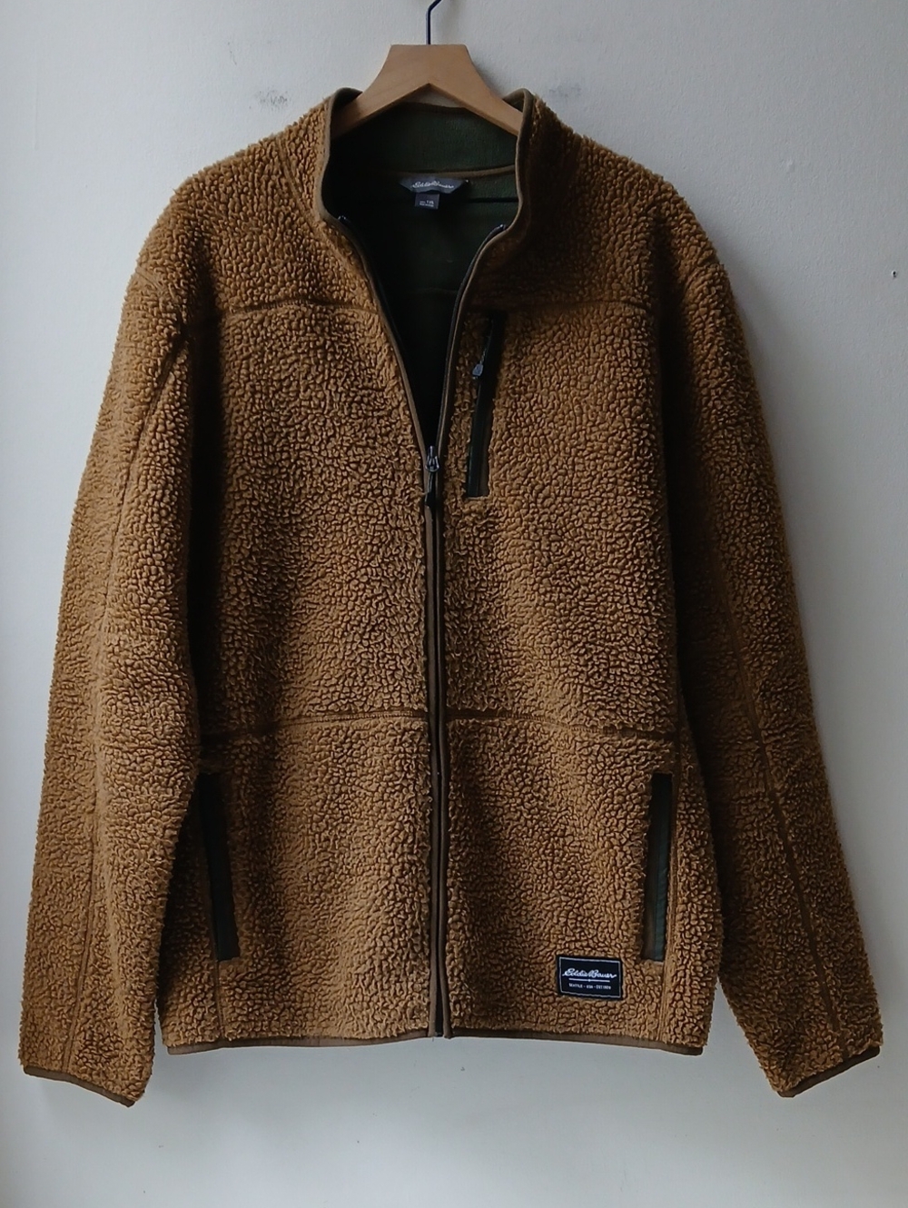 Eddie Bauer Full Zip Sherpa Jacket Bronze Men's XLT
